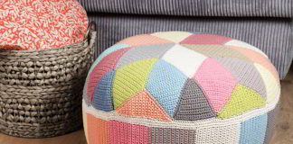 Poef in ruitdesign poef in ruitdesign