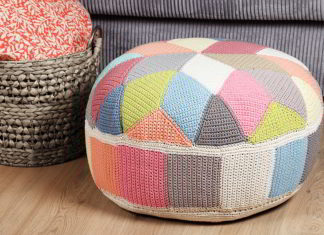 Poef in ruitdesign poef in ruitdesign