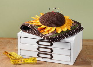 Zonnig speldenkussenboekje speldenkussenboekje