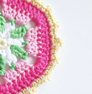 Gratis haakpatroon Daisy Coasters www.crochetaddict.nl
