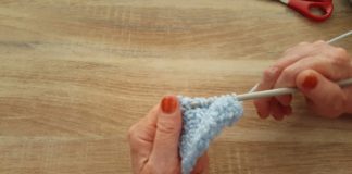 Tunisch haken – gekruiste steek