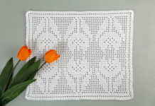 Rectificatie patroon voorjaarsplacemat filethaakwerk (Aan de Haak 19)