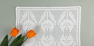 Rectificatie patroon voorjaarsplacemat filethaakwerk (Aan de Haak 19)