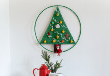 Kerstboom in een cirkel kerstboom mandala haken aan de haak 51