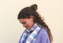 Sjaal in pastelkleuren